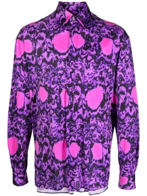 Abstract-Pattern Long-Sleeve Shirt