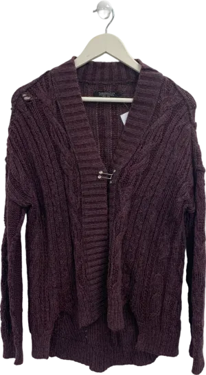 All Saints Purple Burgundy Knitted Cardigan UK 8