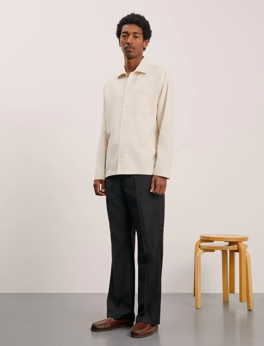 ANOTHER ASPECT Raw Silk L/S Shirt Natural