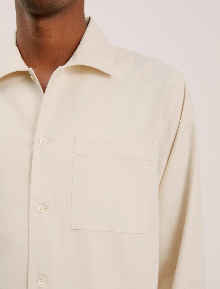 ANOTHER ASPECT Raw Silk L/S Shirt Natural