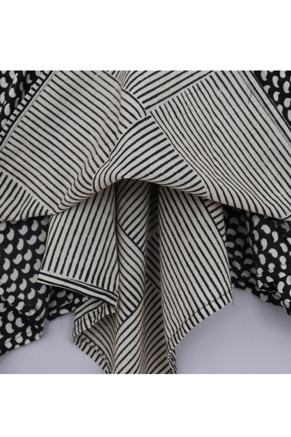 Black And Beige Hand Block Printed Pure Cotton Dress