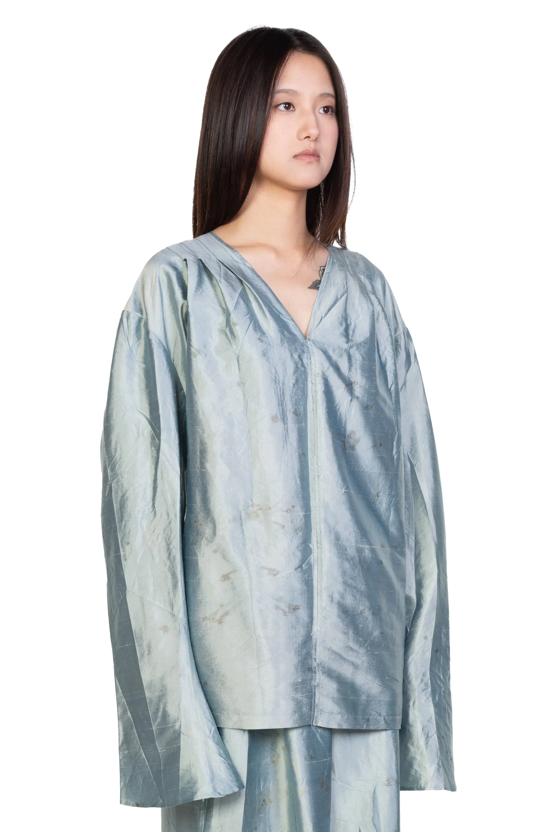 Blue Silk Dyed Shirt