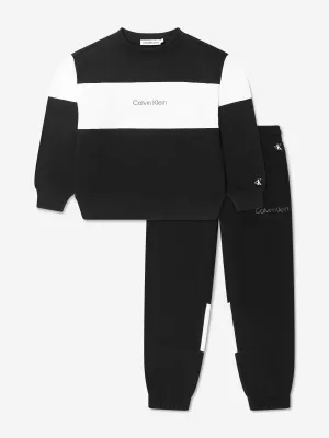 Calvin Klein Boys Colourblock Tracksuit in Black
