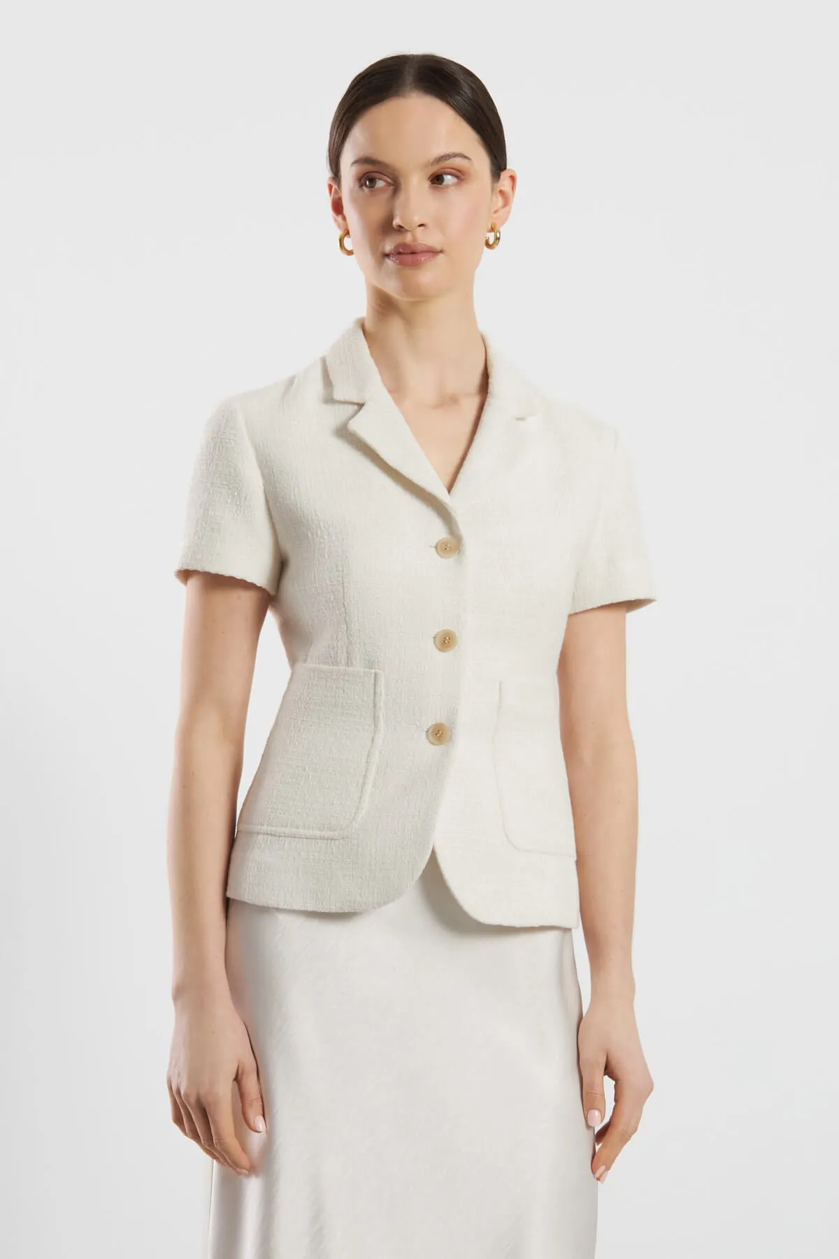Cannes Tweed Jacket - Cream
