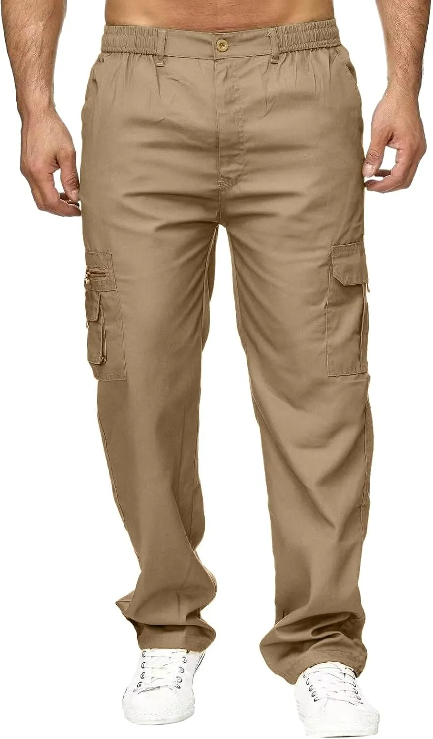 Cargo Pants for Men Relaxed Fit Pants Loose Fit Men's Classic-Fit Expandable-Waist Flat-Front Pant Mens Joggers with