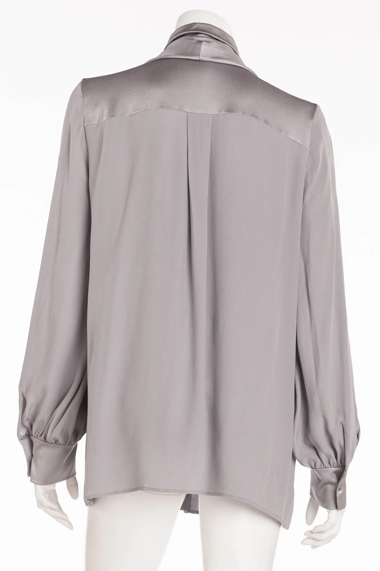 Chloe - Light Gray Blue Button Up Long Sleeve Shirt - FR 40
