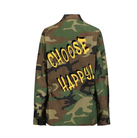 Choose Happy  Army Jacket - Sample Sale