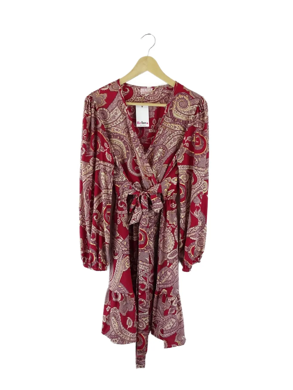 Cienna Red Patterned Mini Dress M