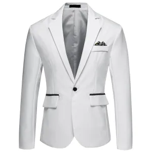 Cloudstyle One Button Blazer For Men Casual Slim Fit Jackets Solid Color Business Men Blazer Jackets