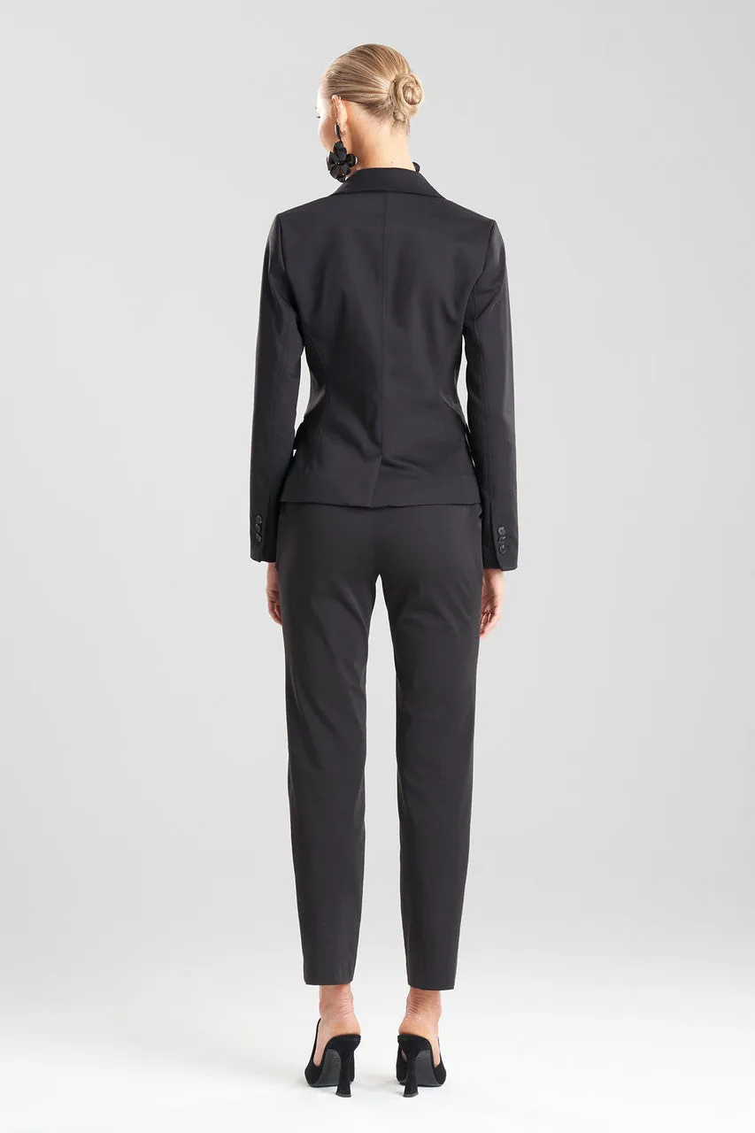 Cotton Sateen Beaded Tailored Blazer Jacket