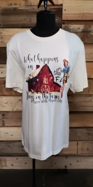 Cream What Happens On The Farm Tee