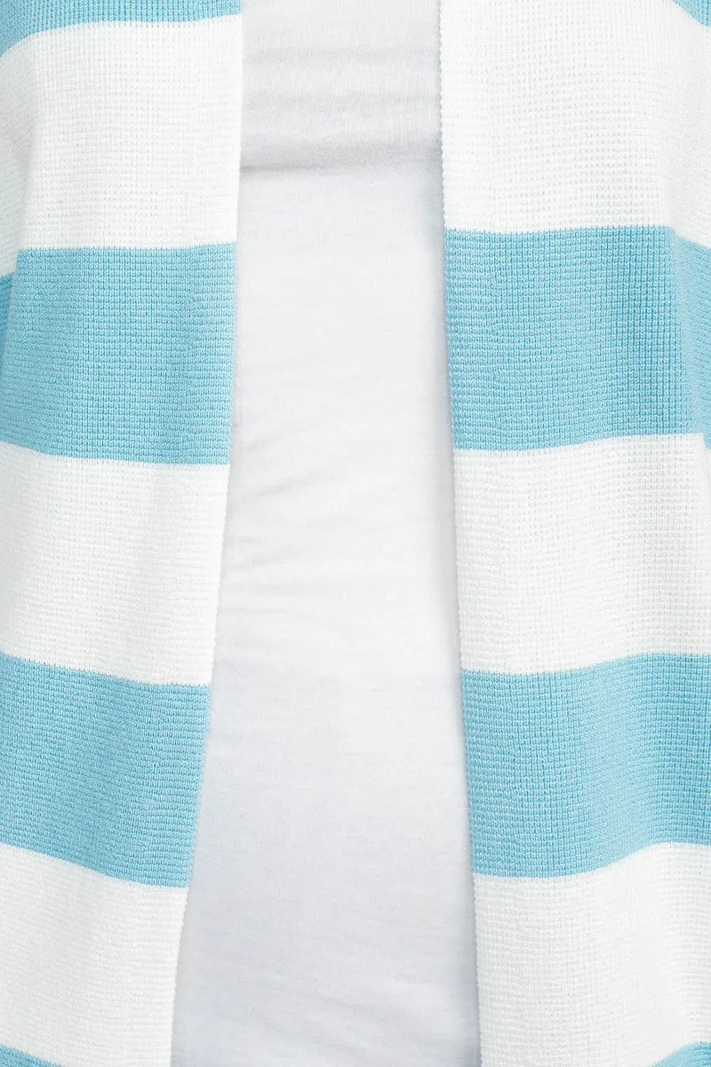 Cyrus Knits Open Front Long Sleeve Stripe Pattern Knit Cardigan