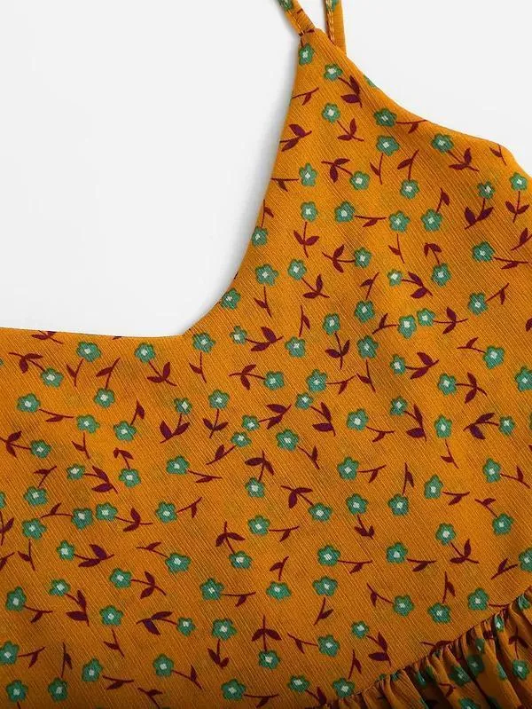 Dunnmall Ditsy Print Smock Cami Dress