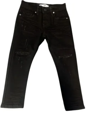 DZTR 3D Ripped Jeans (Black) - DZTR-K-005BLK