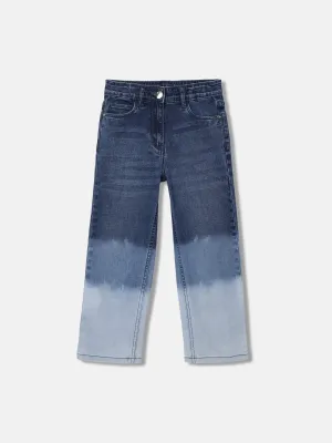 Elle Kids Girls Blue Solid Straight Fit Mid-Rise Jeans