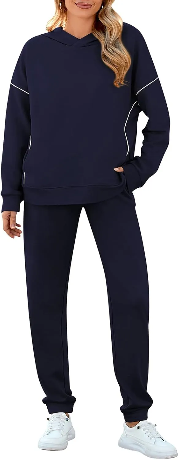 Fixmatti Women Hoodies Tracksuit Long Sleeve Sweatshirts Jogger Pant 2 Piece Outfits