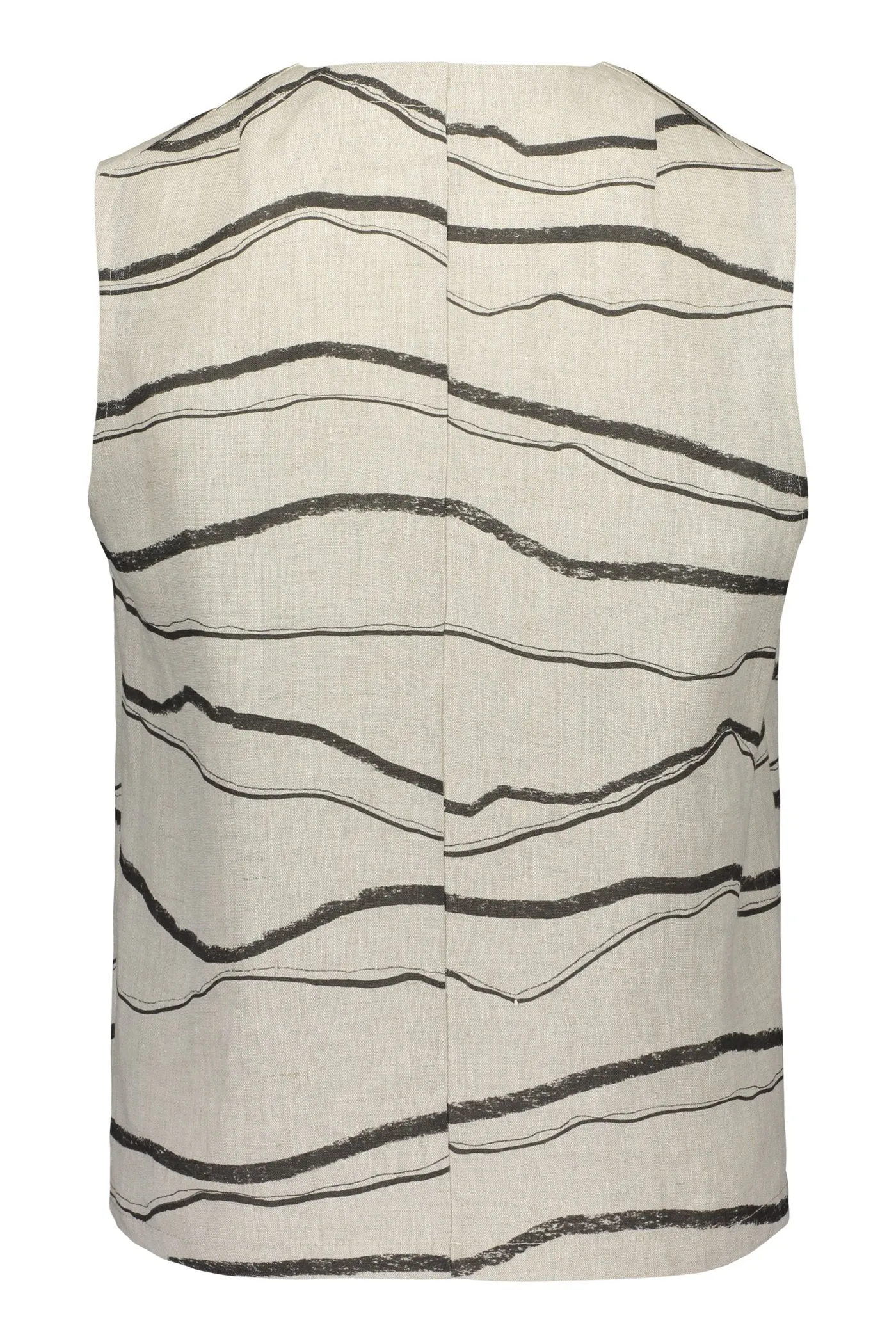 Grace Striped Linen Top Sand / Black