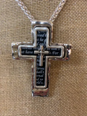 Graffiti-Look Cross Necklace (Only 1 Left!)