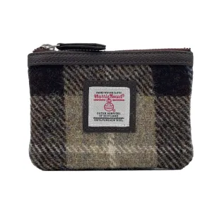 Harris Tweed Coin Purse In Blue & Brown Check