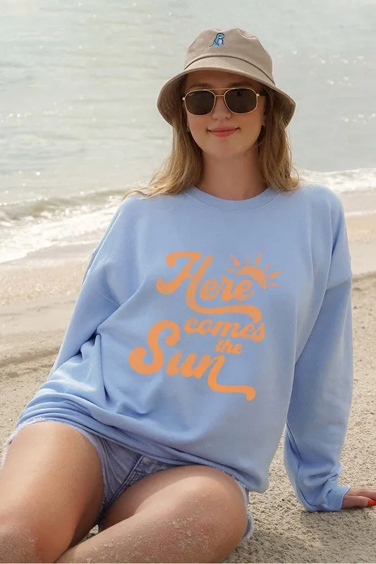 HERE COMES THE SUN Graphic Print Women Top