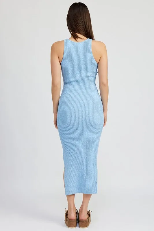 High Slit Tank Midi Dress