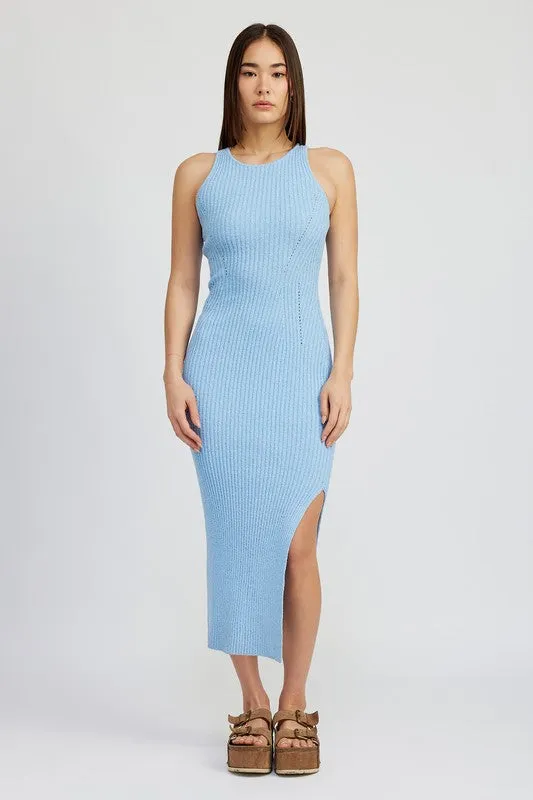 High Slit Tank Midi Dress