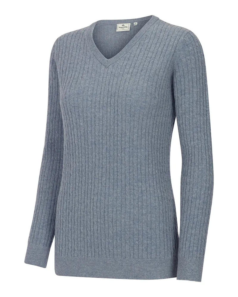 Hoggs Lauder Womens Cable V-Neck Jumper