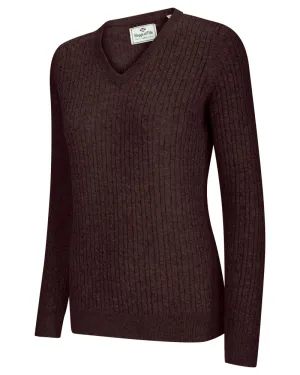 Hoggs Lauder Womens Cable V-Neck Jumper