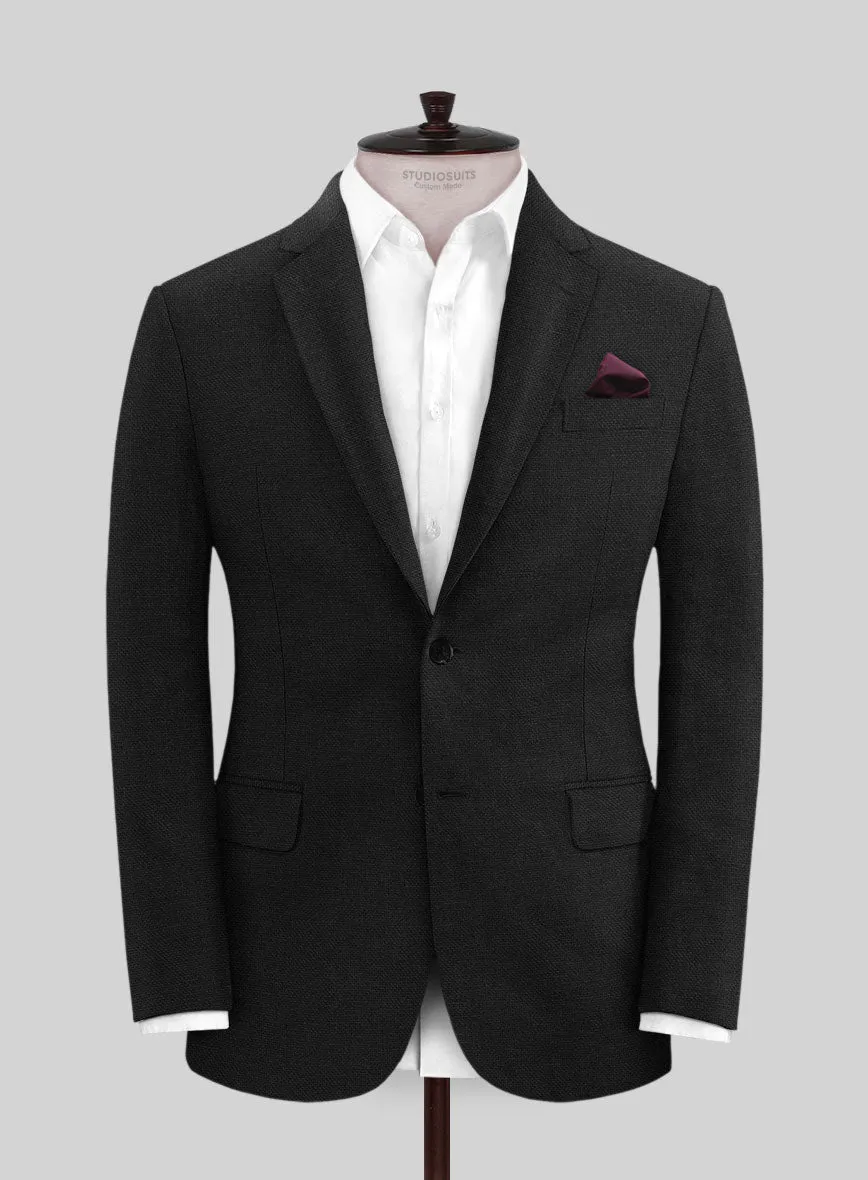 Italian Prato Black Dobby Linen Jacket