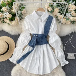 Laurel Belted Denim Blouse