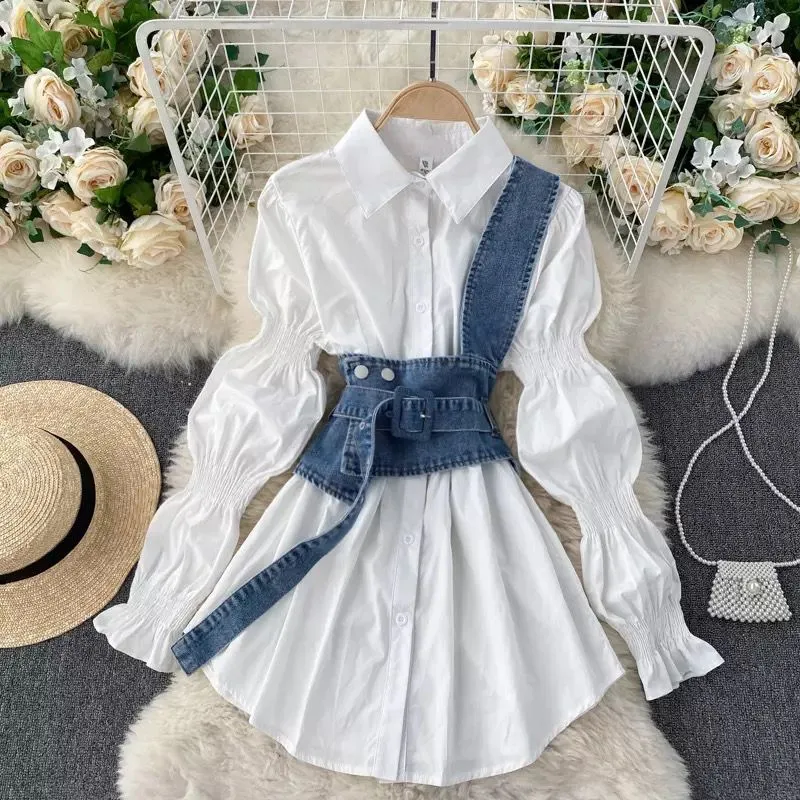 Laurel Belted Denim Blouse