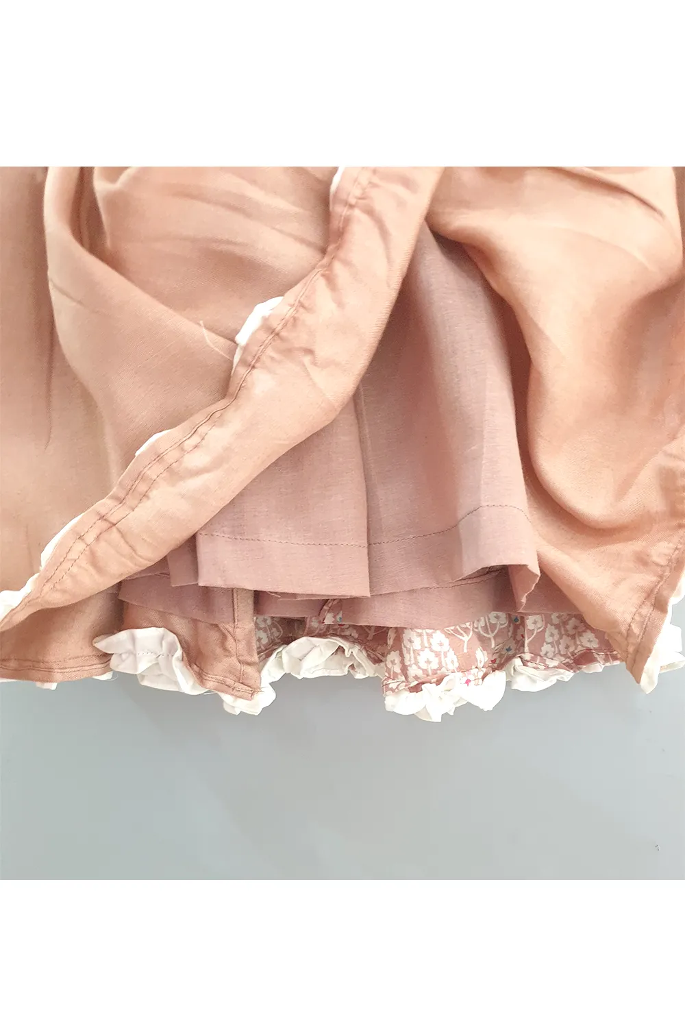 Light brown angrakha peplum kurta with dhoti