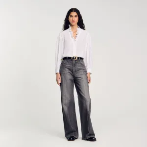 Lisandro Floaty Silk Shirt White