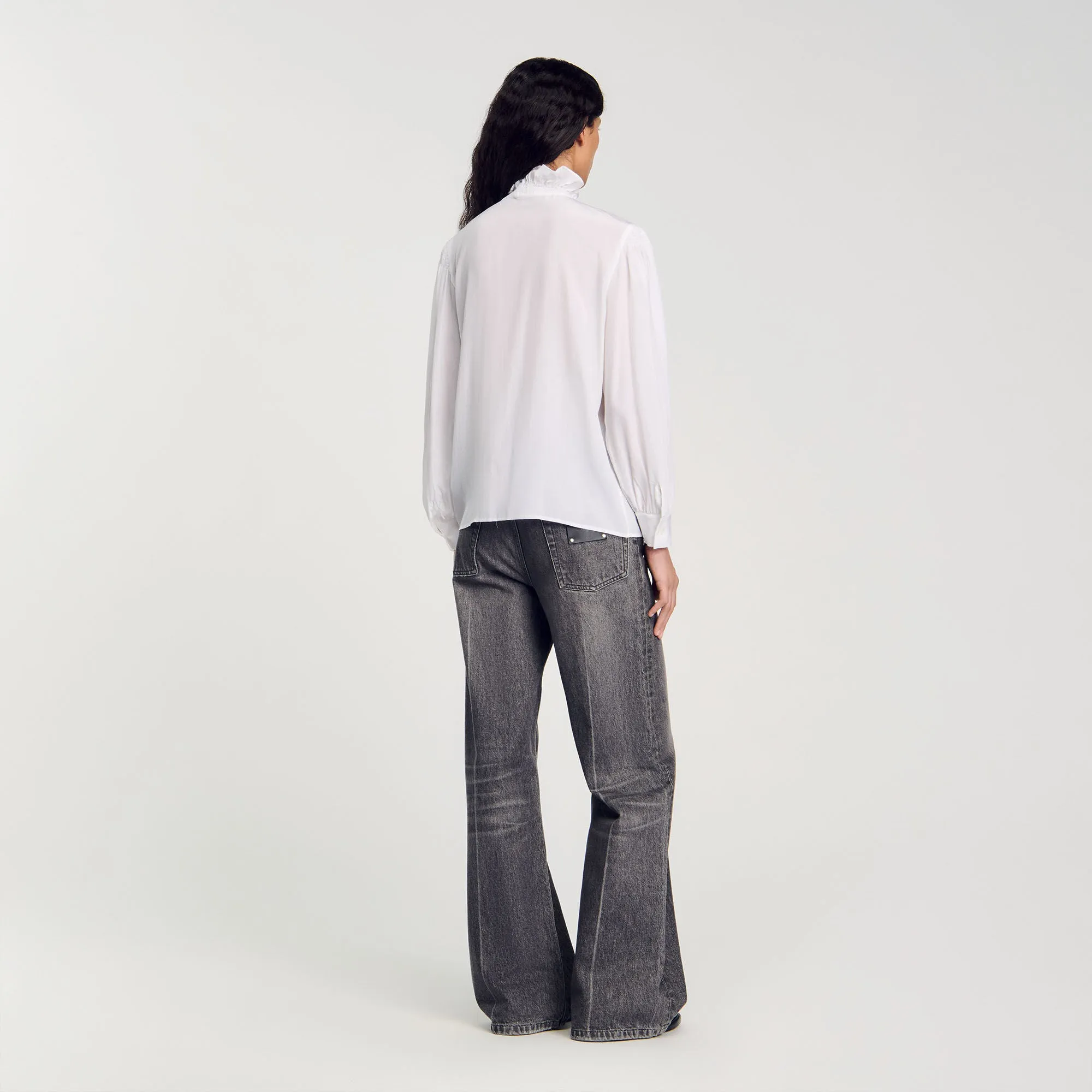 Lisandro Floaty Silk Shirt White