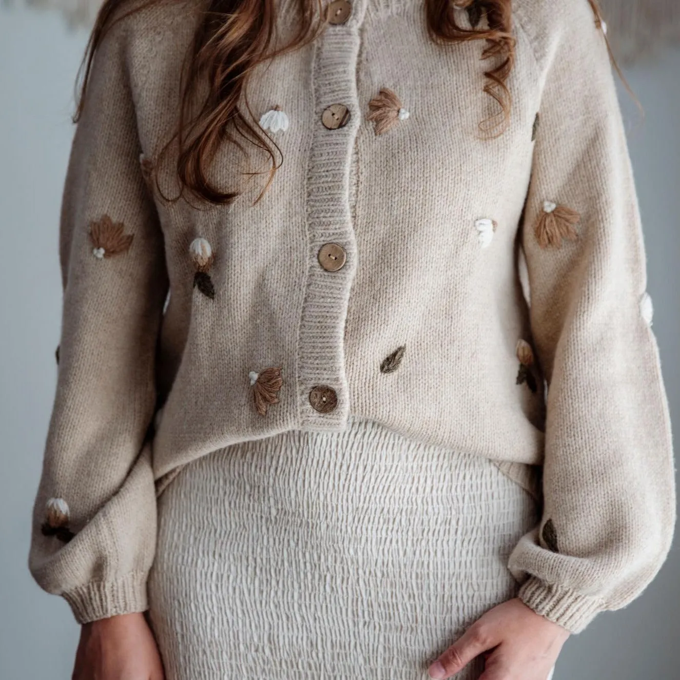 Little Buds cardigan (Women) - Linen