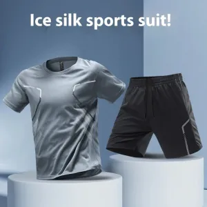 Men Quick-drying Breathable Set , Short and Sleeve Round Neck T-shirts