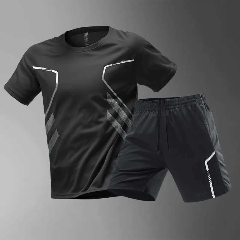 Men Quick-drying Breathable Set , Short and Sleeve Round Neck T-shirts