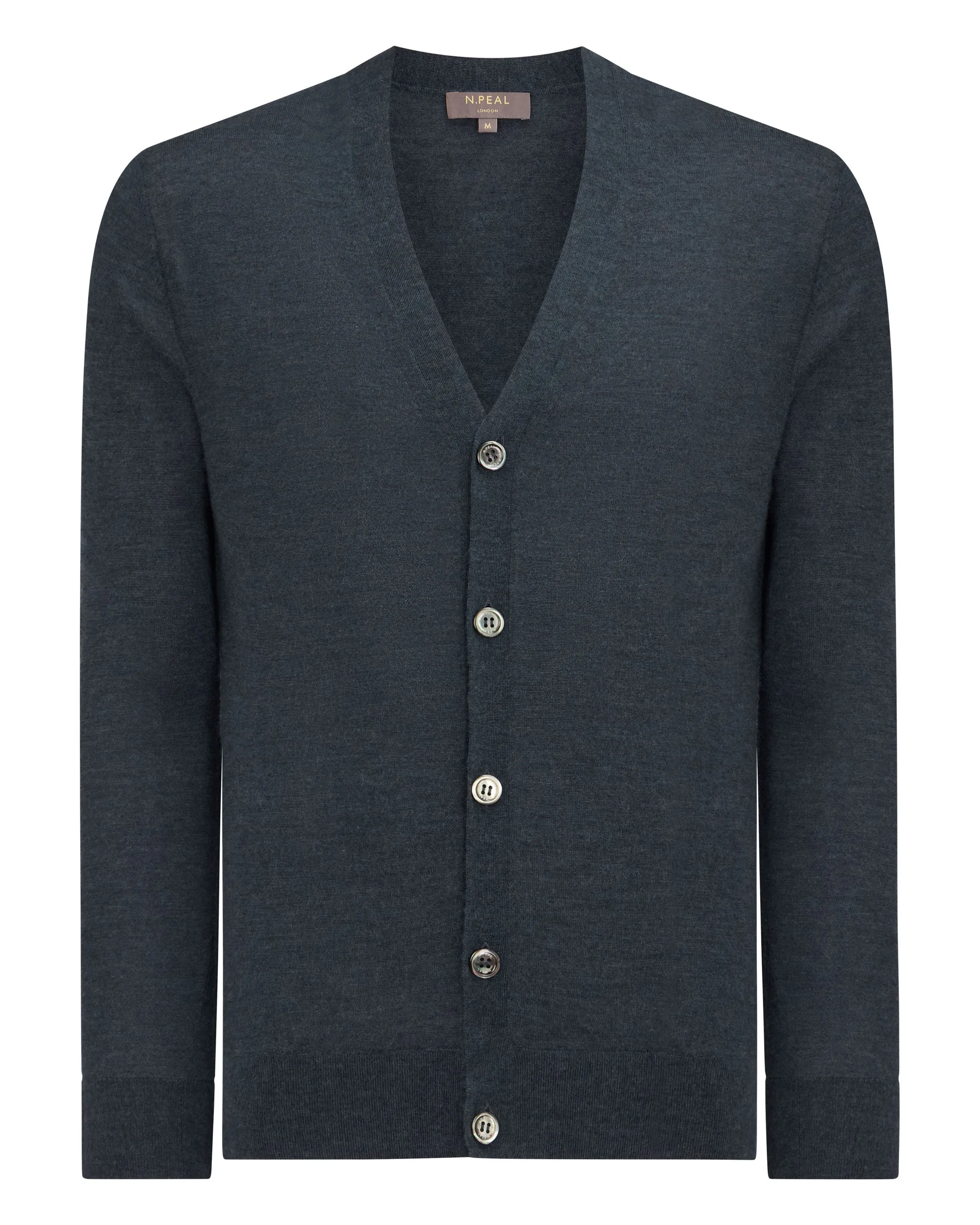 Men's Curzon Fine Gauge Cashmere Cardigan Azurine Blue