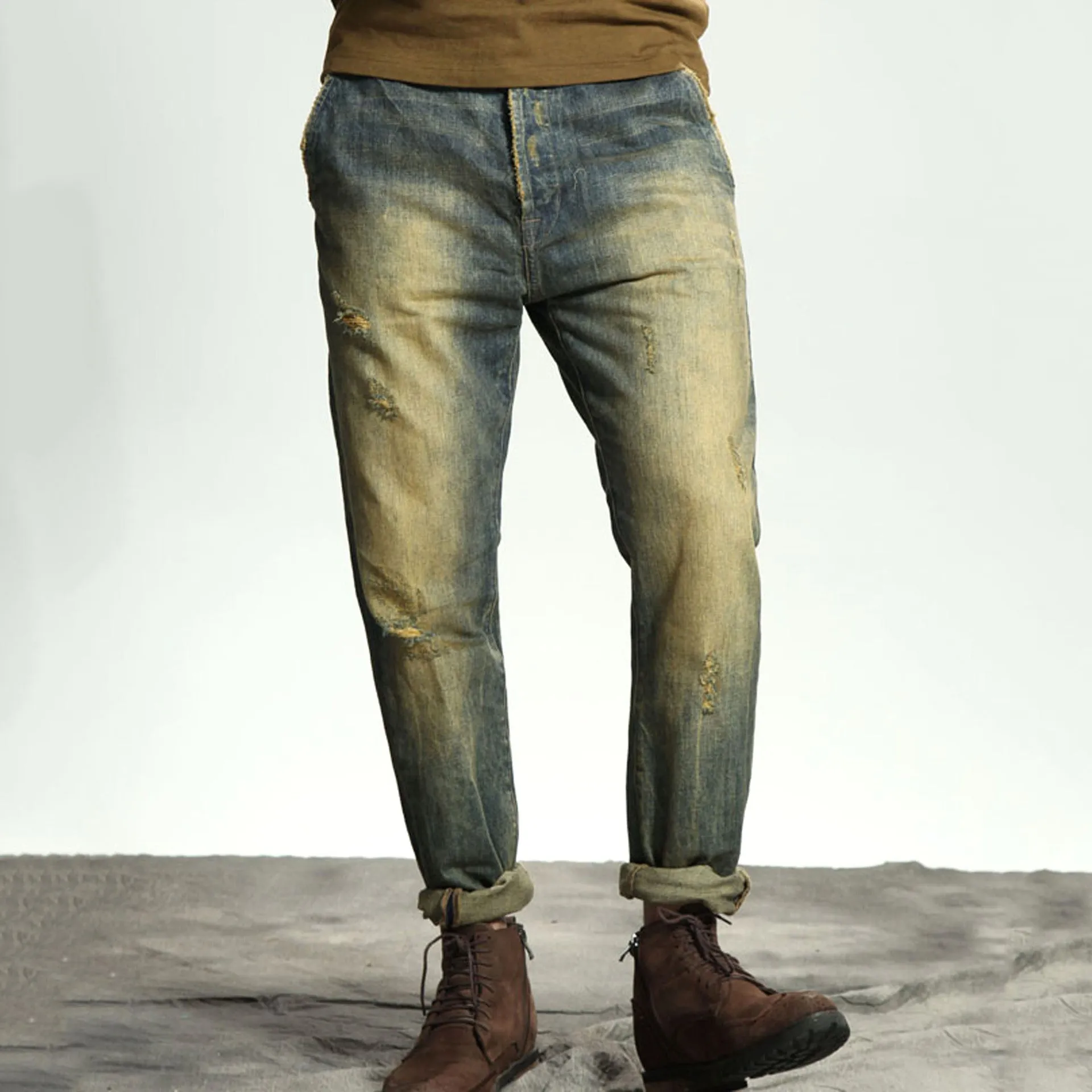 Men's Ripped Distressed Jeans