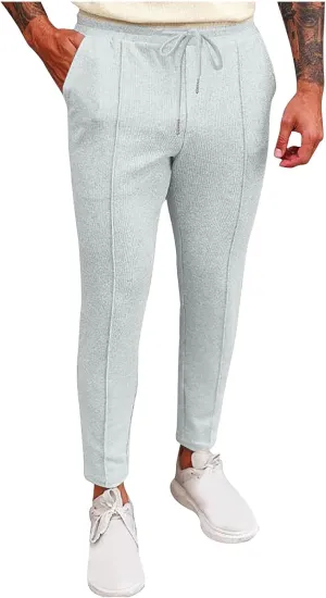 Mens Soft Joggers Drawstring Running Sweatpants with Pockets Lightweight Slim Fit Athletic Track Pants Workout Pants