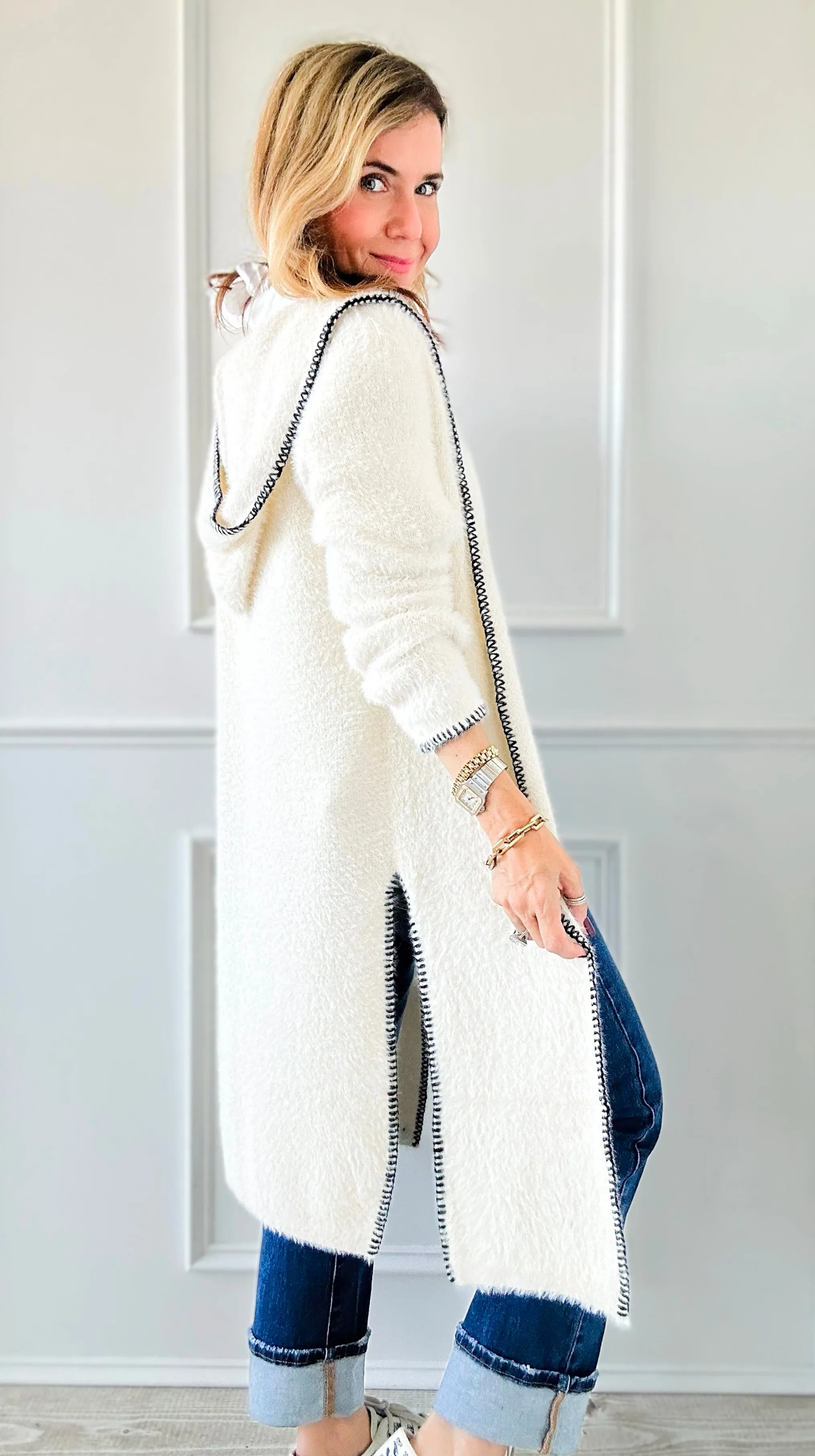 Naomi's Niche Long Cardigan-Ivory