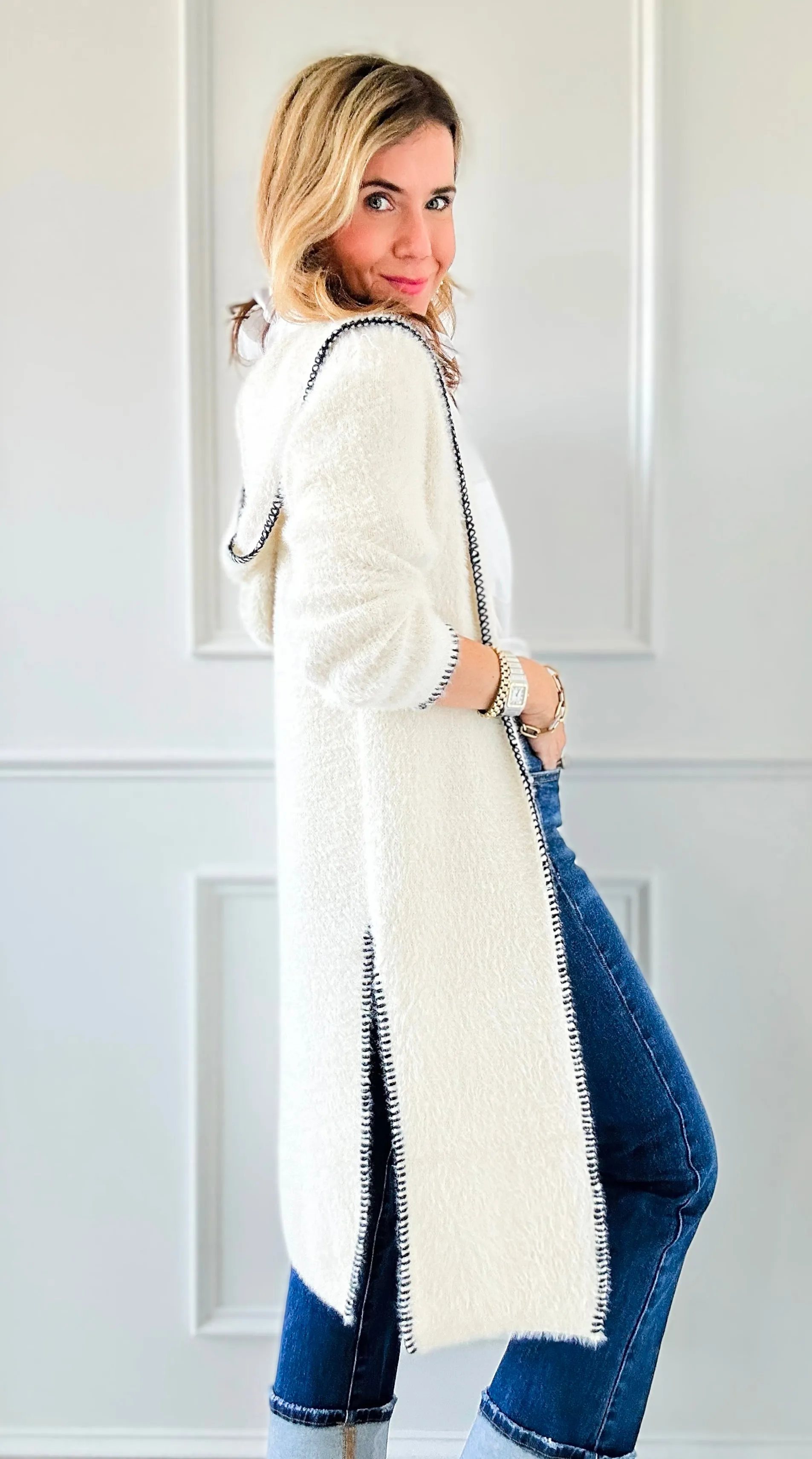 Naomi's Niche Long Cardigan-Ivory
