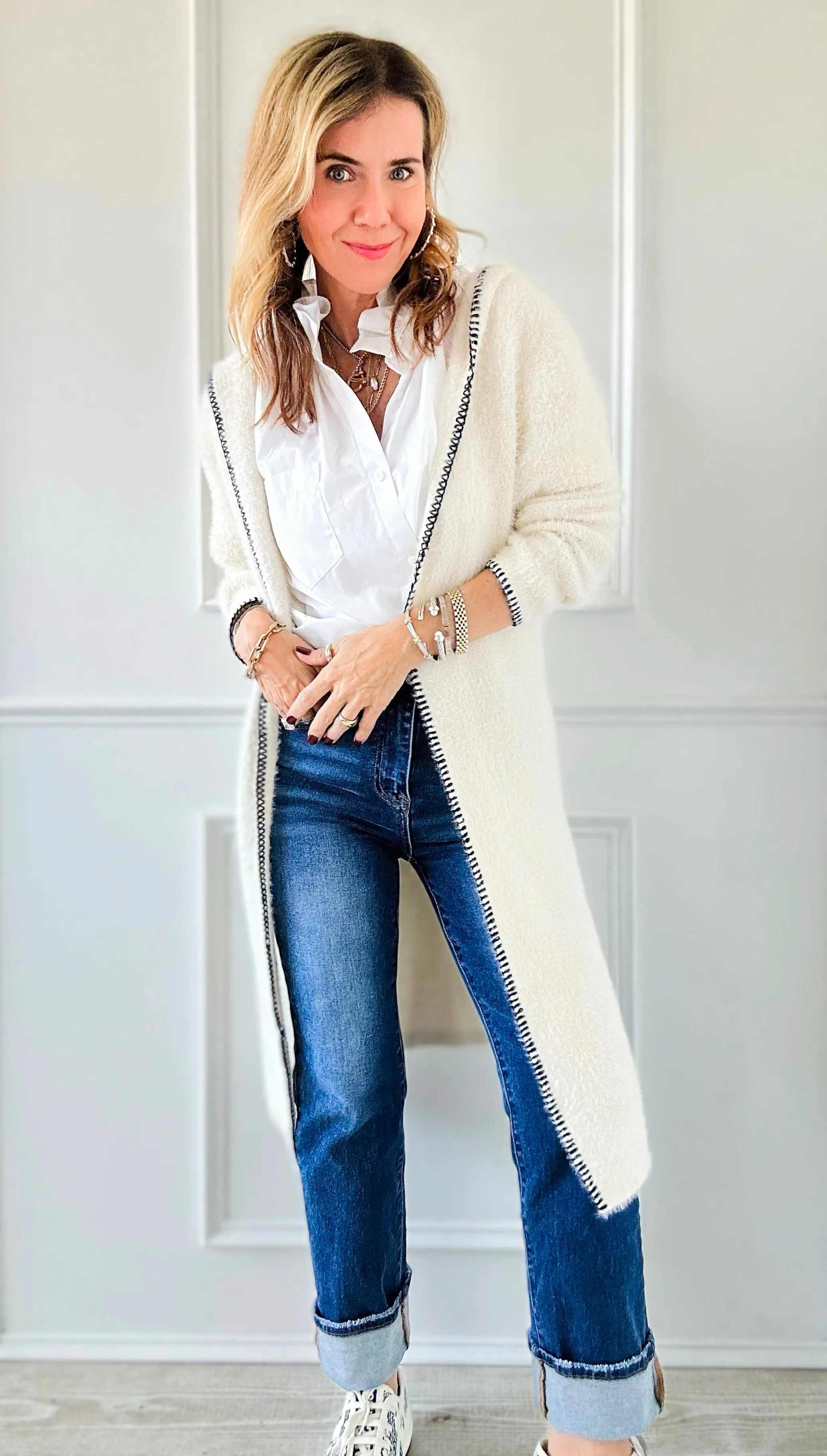 Naomi's Niche Long Cardigan-Ivory