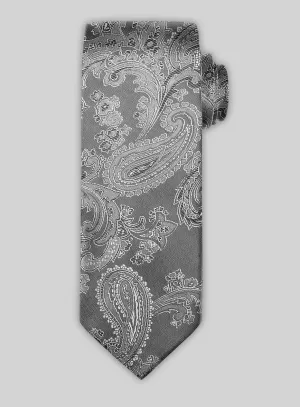 Paisley Silver Satin Tie