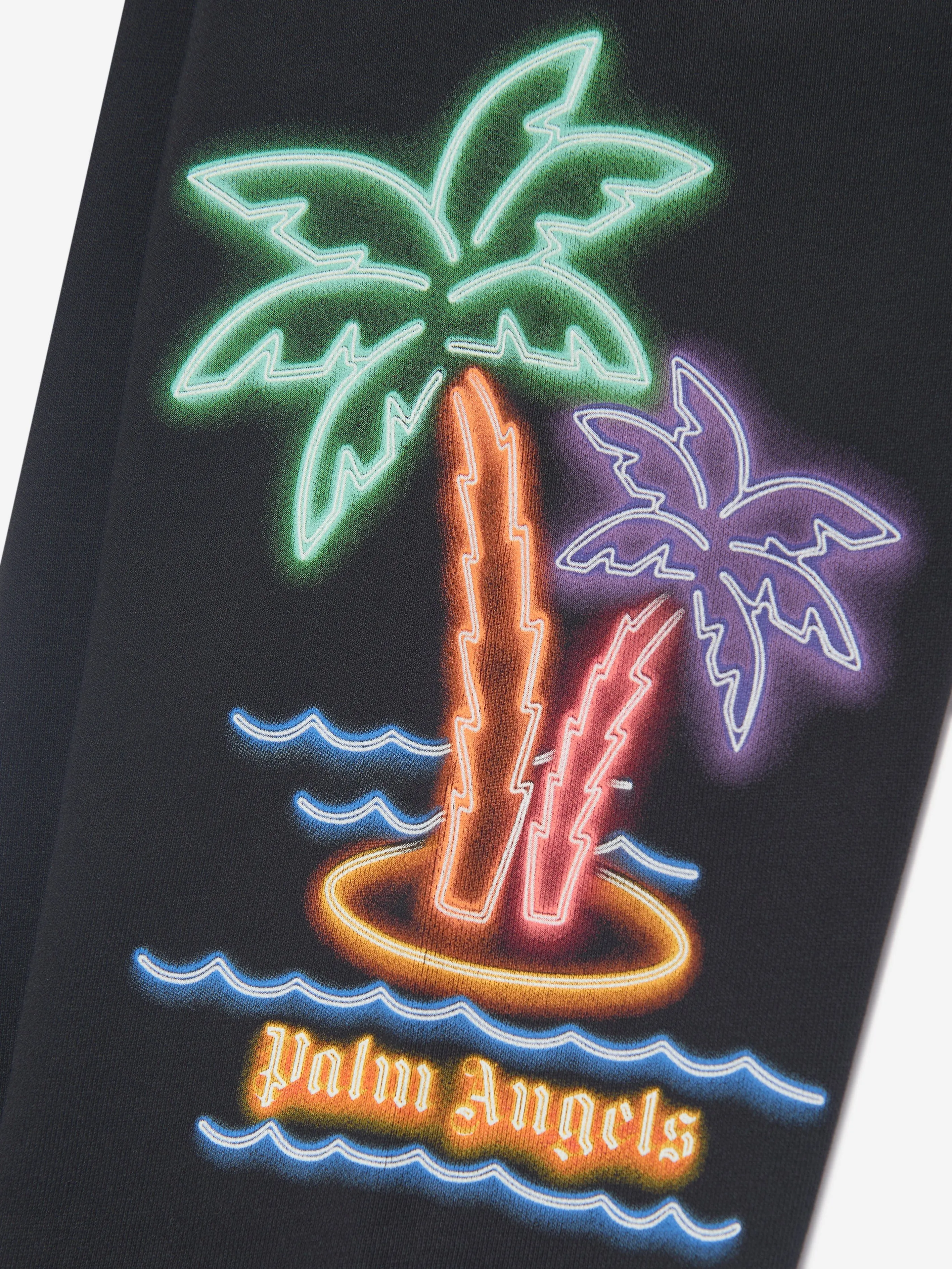 Palm Angels Boys Neon Palms Joggers in Black