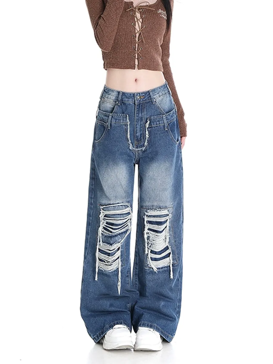 Personalized Blue Ripped Jeans