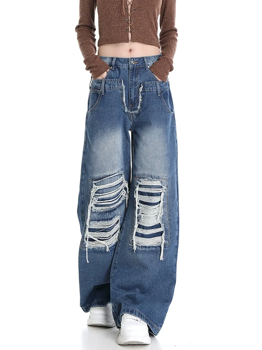 Personalized Blue Ripped Jeans