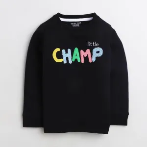 Polka Tots Full Sleeve Sweatshirt Little Champ - Black