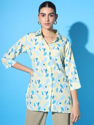 Printed Lemon Silk Shirt