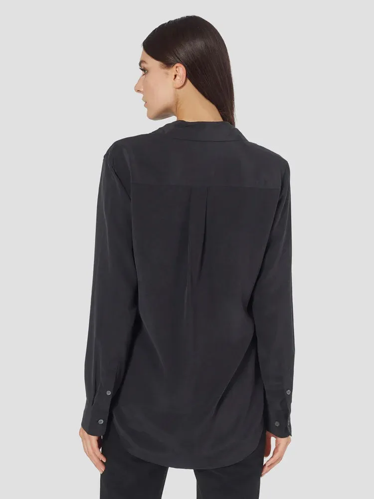 Signature Washed-Silk Shirt (Black)